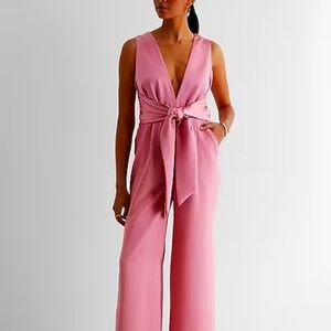 Express pink cocktail party jumpsuit SMALL